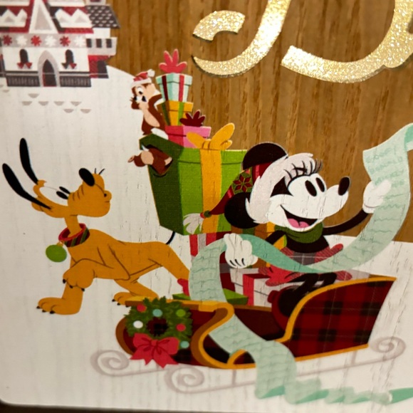Disney Wooden Sign - Santa Mickey And Friends - Merry & Bright Christmas Decor - Picture 3 of 11